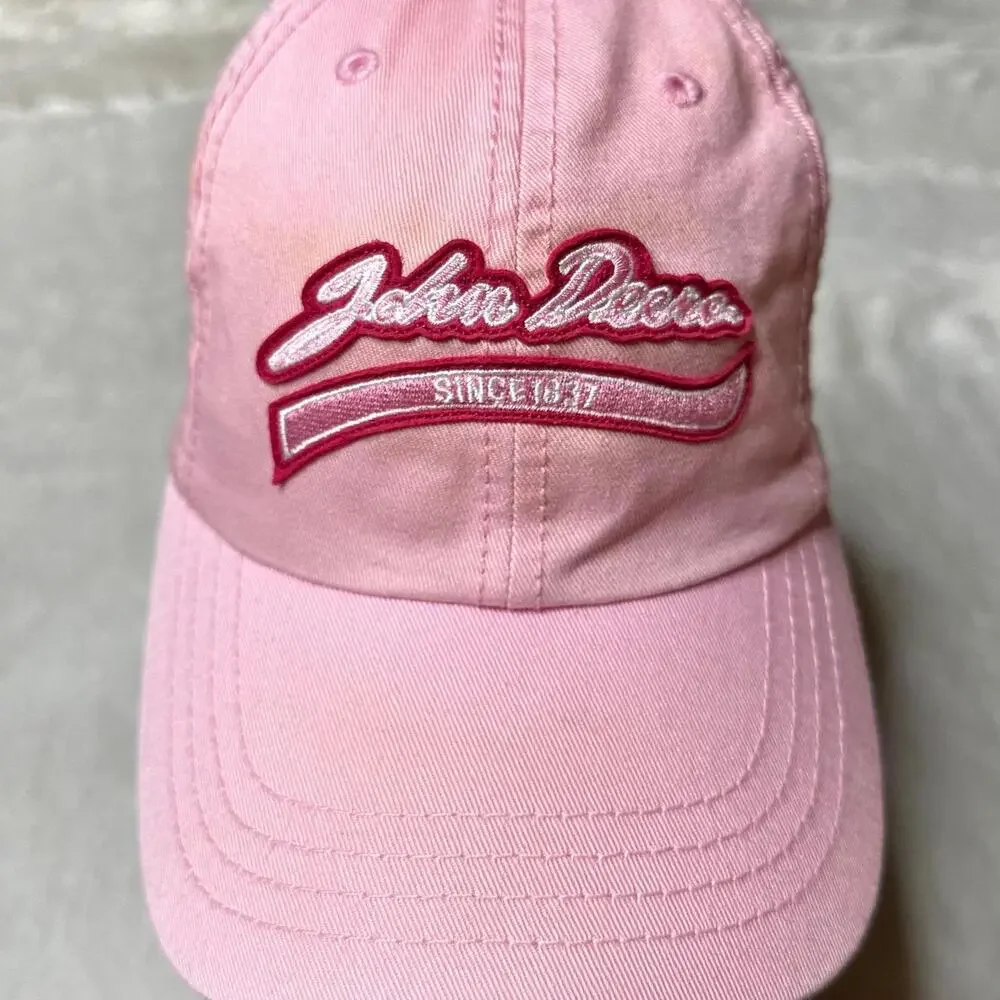 John Deere Pink Baseball Cap Women’s Adjustable Embroidered Hat